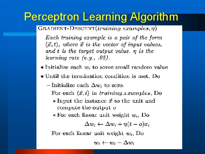 Perceptron Learning Algorithm 
