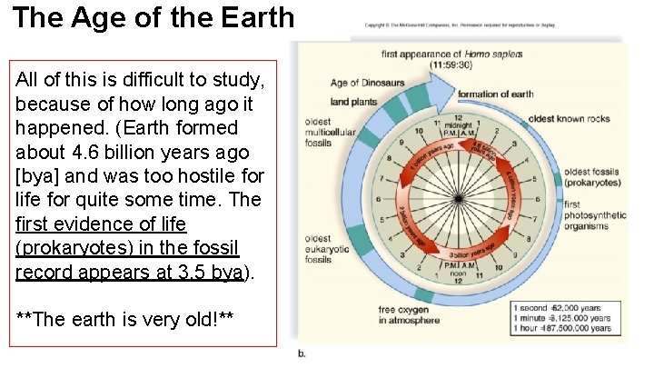 The Age of the Earth All of this is difficult to study, because of The Age of the Earth All of this is difficult to study, because of