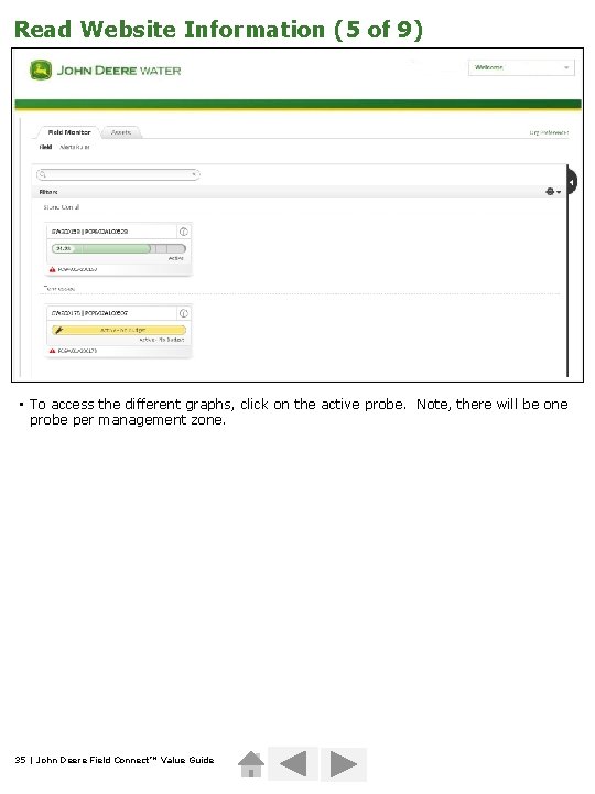 Read Website Information (5 of 9) • To access the different graphs, click on