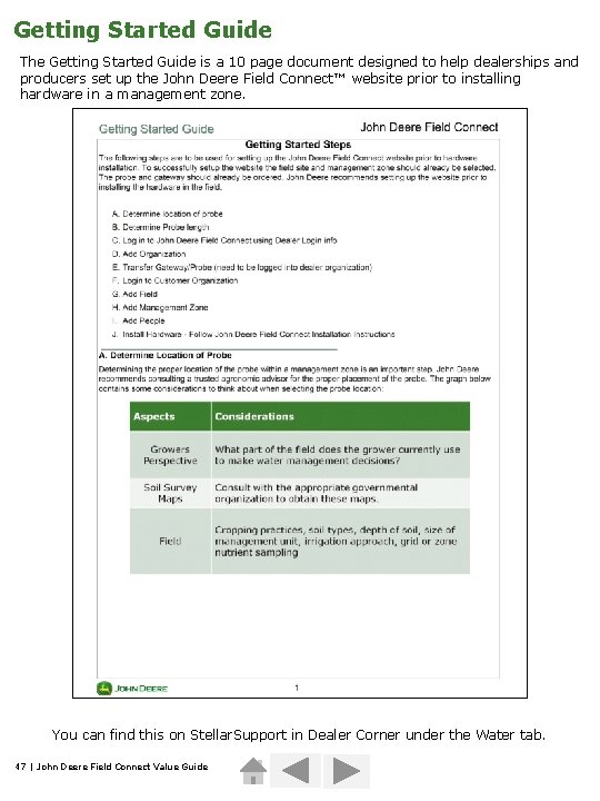 Getting Started Guide The Getting Started Guide is a 10 page document designed to