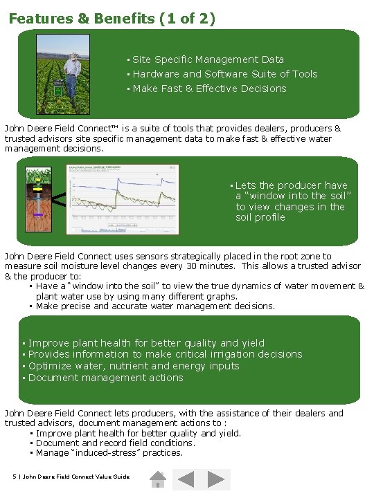 Features & Benefits (1 of 2) • Site Specific Management Data • Hardware and