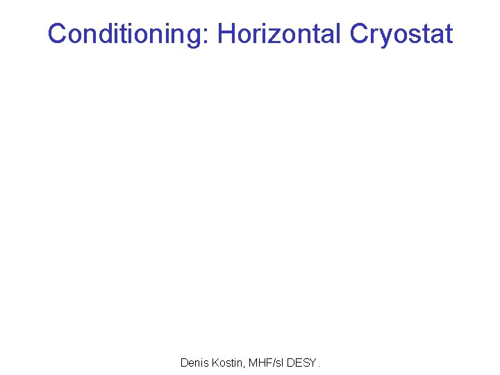 Conditioning: Horizontal Cryostat Denis Kostin, MHF/sl DESY. 