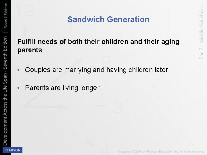 Sandwich Generation Fulfill needs of both their children and their aging parents • Couples
