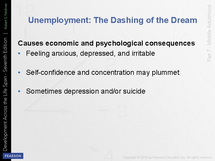 Unemployment: The Dashing of the Dream Causes economic and psychological consequences • Feeling anxious,