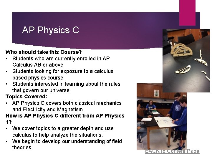 AP Physics C Who should take this Course? • Students who are currently enrolled