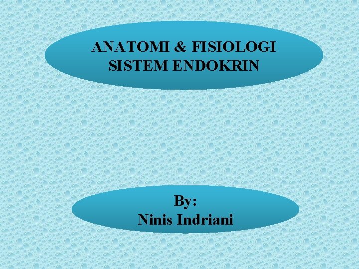 ANATOMI & FISIOLOGI SISTEM ENDOKRIN By: Ninis Indriani 