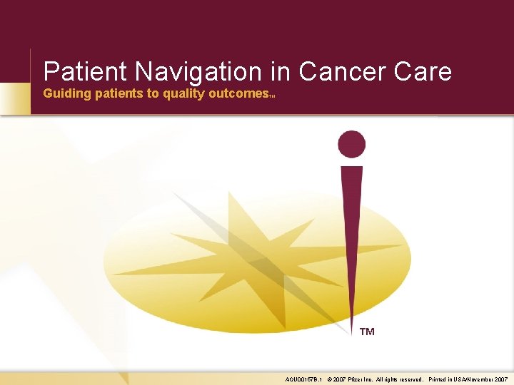 Patient Navigation in Cancer Care Guiding patients to quality outcomes TM TM TM AOU