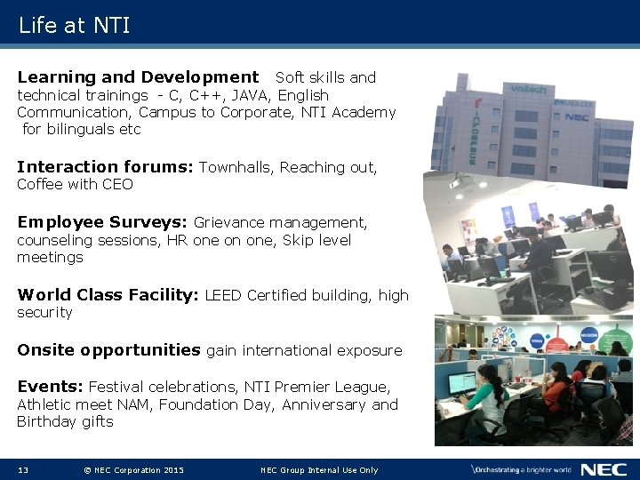 Life at NTI Learning and Development Soft skills and technical trainings - C, C++,