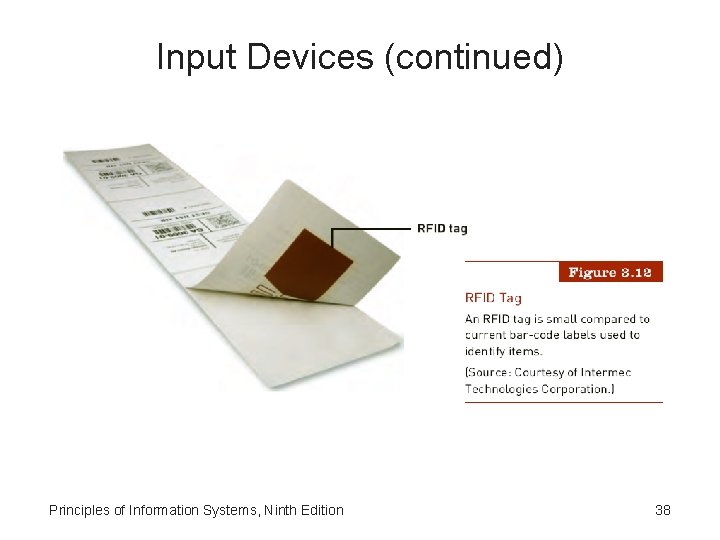 Input Devices (continued) Principles of Information Systems, Ninth Edition 38 