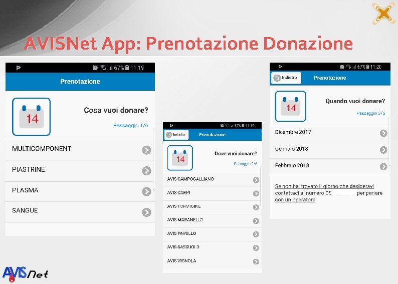 AVISNet App: Prenotazione Donazione 