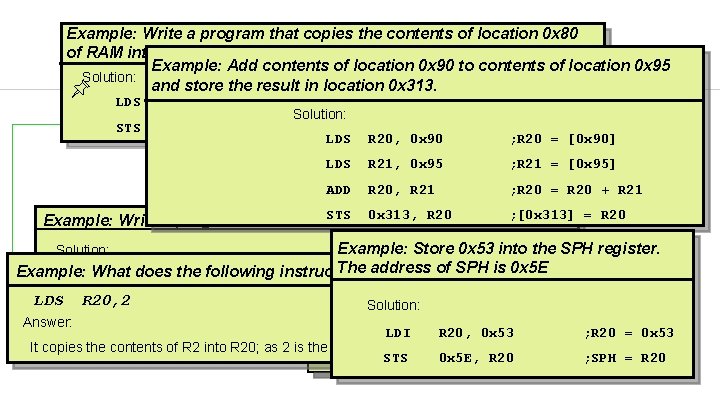 Example: Write a program that copies the contents of location 0 x 80 of