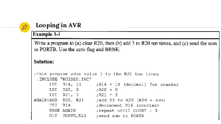 Looping in AVR 