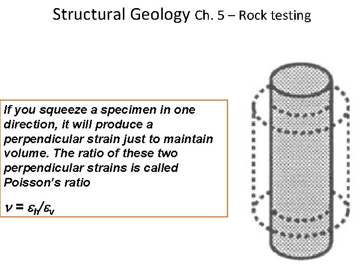 Structural Geology Ch. 5 – Rock testing If you squeeze a specimen in one