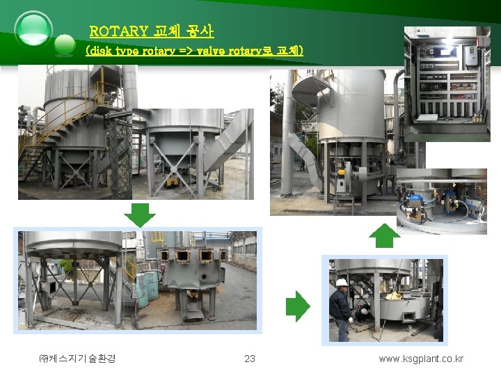 ROTARY 교체 공사 (disk type rotary => valve rotary로 교체) ㈜케스지기술환경 23 www. ksgplant.