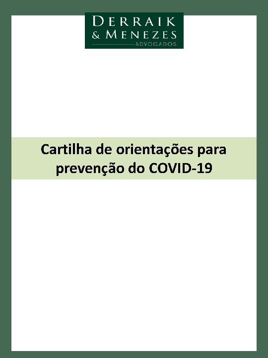 Cartilha de orientações para prevenção do COVID-19 