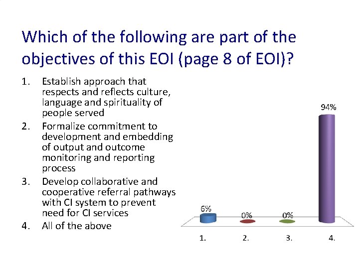 Which of the following are part of the objectives of this EOI (page 8