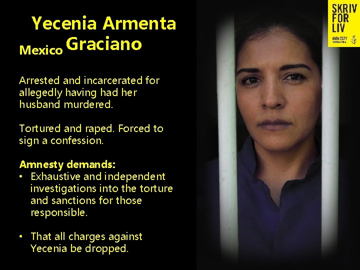 Yecenia Armenta Mexico Graciano Arrested and incarcerated for allegedly having had her husband murdered.