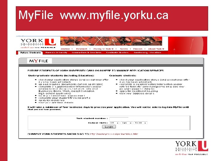 My. File www. myfile. yorku. ca 