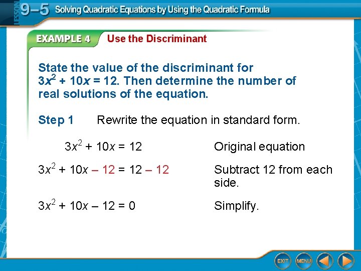 Over Lesson 9 4 Over Lesson 9 4