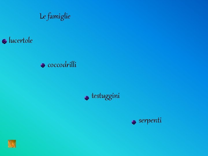 Le famiglie lucertole coccodrilli testuggini serpenti 