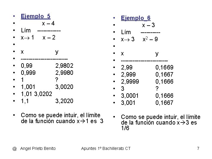  • • • • Ejemplo_5 x– 4 Lím ------x 1 x – 2