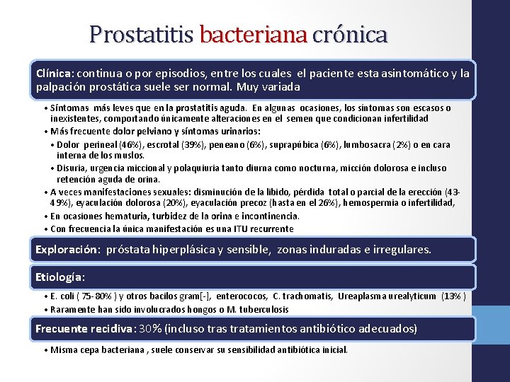 prostatitis por escherichia coli tratamiento