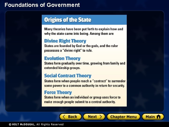 Foundations of Government 