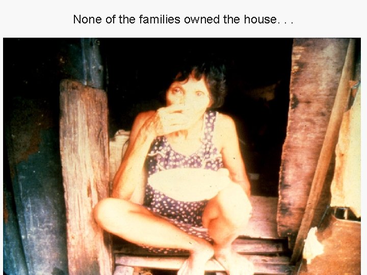 None of the families owned the house. . . 