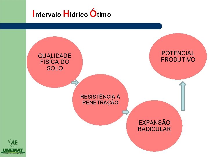 Intervalo Hídrico Ótimo POTENCIAL PRODUTIVO QUALIDADE FISÍCA DO SOLO RESISTÊNCIA À PENETRAÇÃO EXPANSÃO RADICULAR