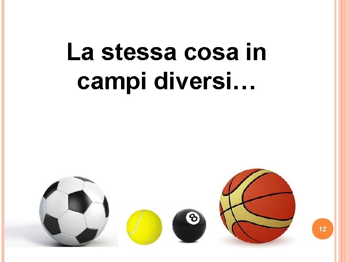 La stessa cosa in campi diversi… 12 La stessa cosa in campi diversi… 12
