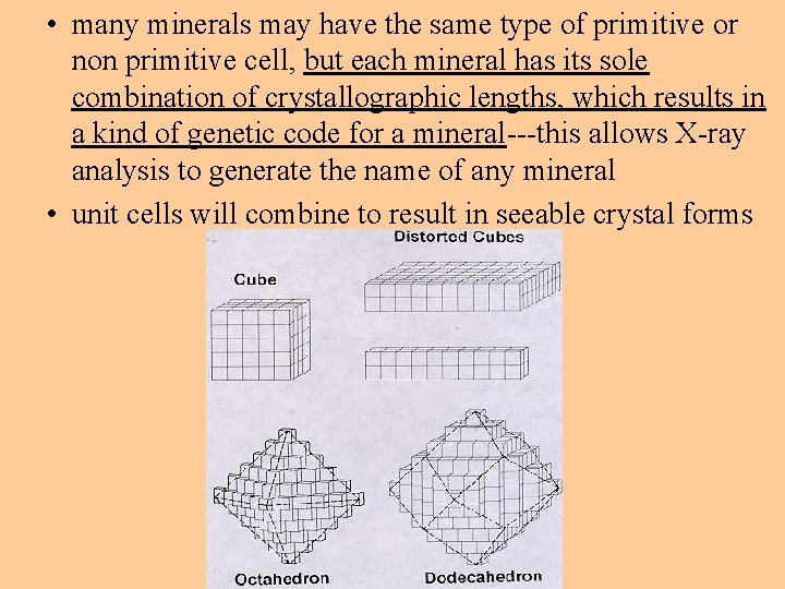  • many minerals may have the same type of primitive or non primitive