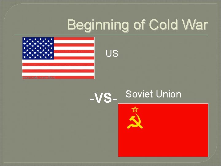 Beginning of Cold War US -VS- Soviet Union 