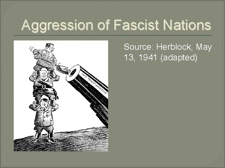 Aggression of Fascist Nations Source: Herblock, May 13, 1941 (adapted) 