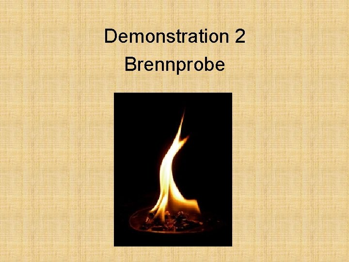 Demonstration 2 Brennprobe 