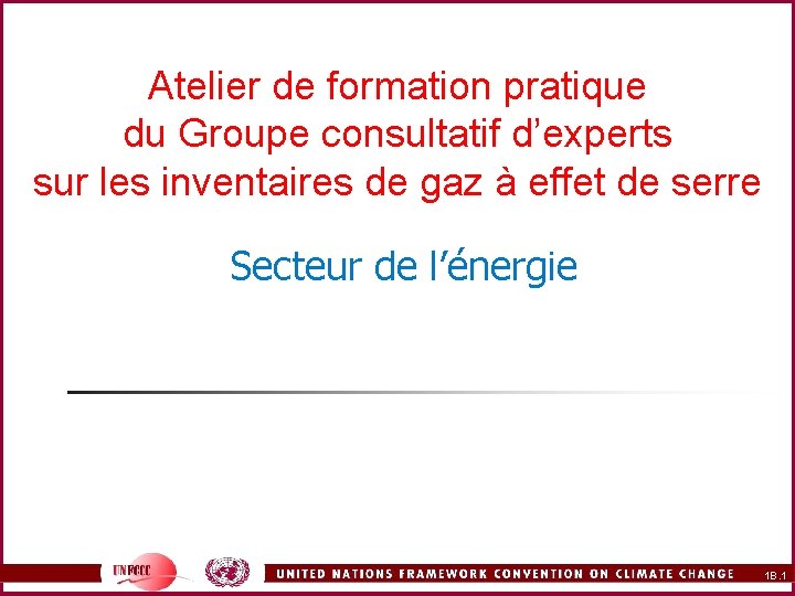 Atelier de formation pratique du Groupe consultatif d’experts sur les inventaires de gaz à