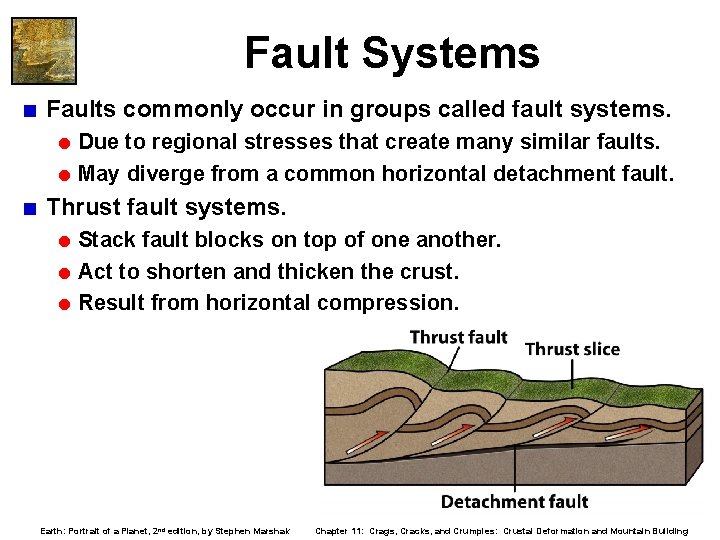 Fault Systems < Faults commonly occur in groups called fault systems. = Due to