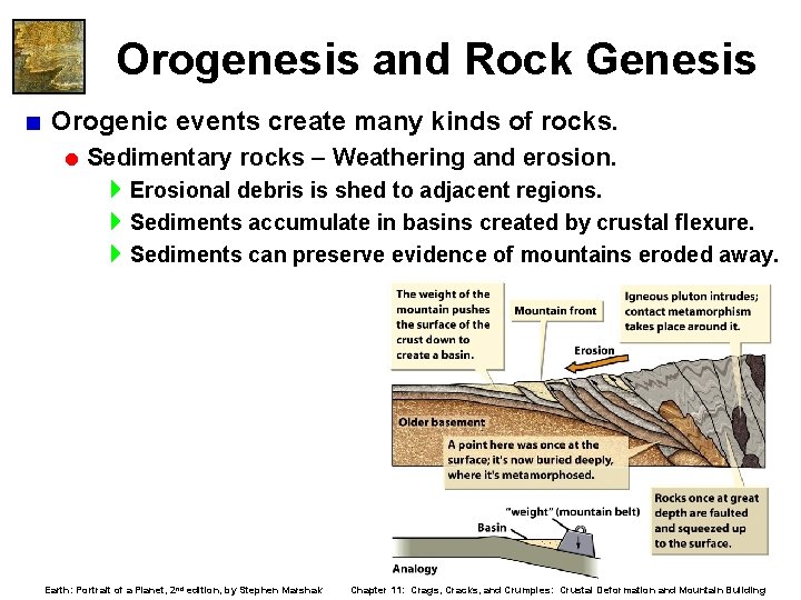 Orogenesis and Rock Genesis < Orogenic events create many kinds of rocks. = Sedimentary
