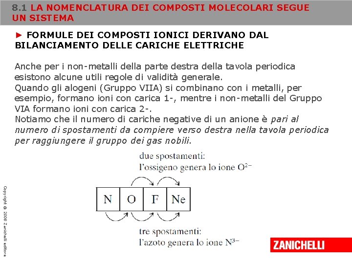 8. 1 LA NOMENCLATURA DEI COMPOSTI MOLECOLARI SEGUE UN SISTEMA ► FORMULE DEI COMPOSTI