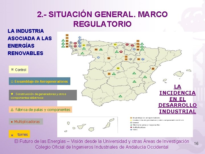 2. - SITUACIÓN GENERAL. MARCO REGULATORIO LA INDUSTRIA ASOCIADA A LAS ENERGÍAS RENOVABLES ¤