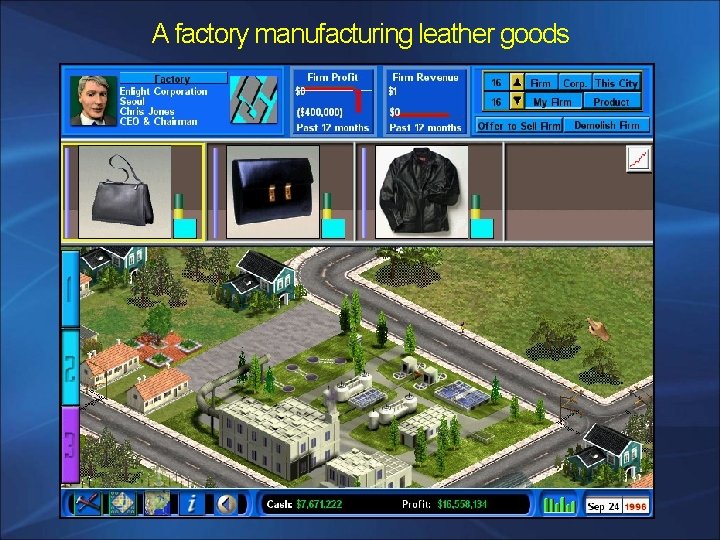 A factory manufacturing leather goods 