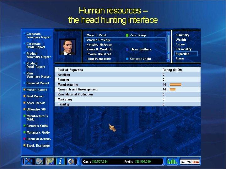 Human resources – the head hunting interface 