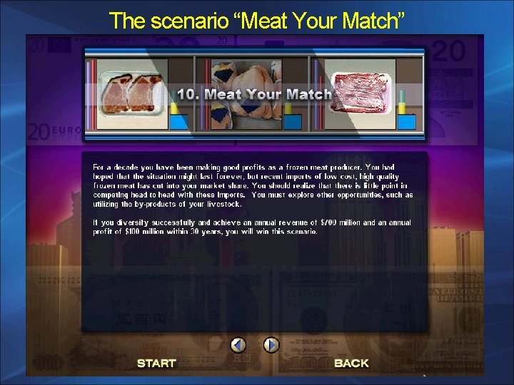 The scenario “Meat Your Match” 