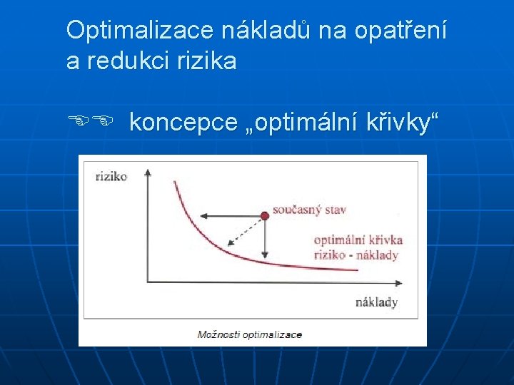 Optimalizace nákladů na opatření a redukci rizika koncepce „optimální křivky“ 