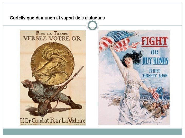 Cartells que demanen el suport dels ciutadans 