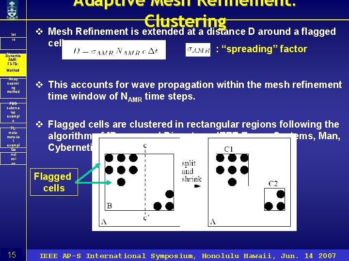 Int ro Adaptive Mesh Refinement: Clustering v Mesh Refinement is extended at a distance