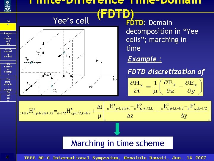 Int ro ro Floquet ’s theore m& PBC Array scanni ng method PBG substra