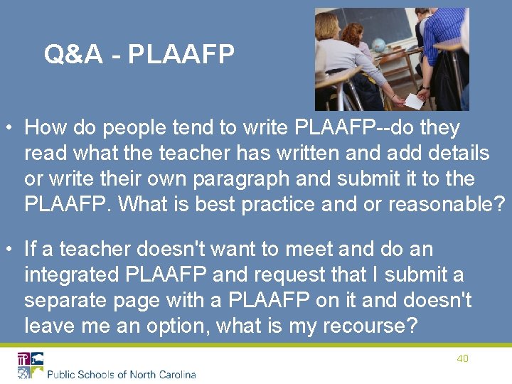 Q&A - PLAAFP • How do people tend to write PLAAFP--do they read what