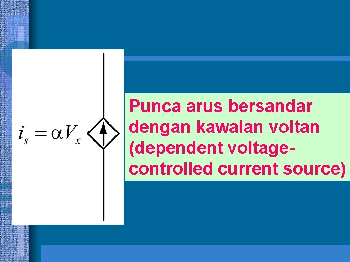 Punca arus bersandar dengan kawalan voltan (dependent voltagecontrolled current source) 