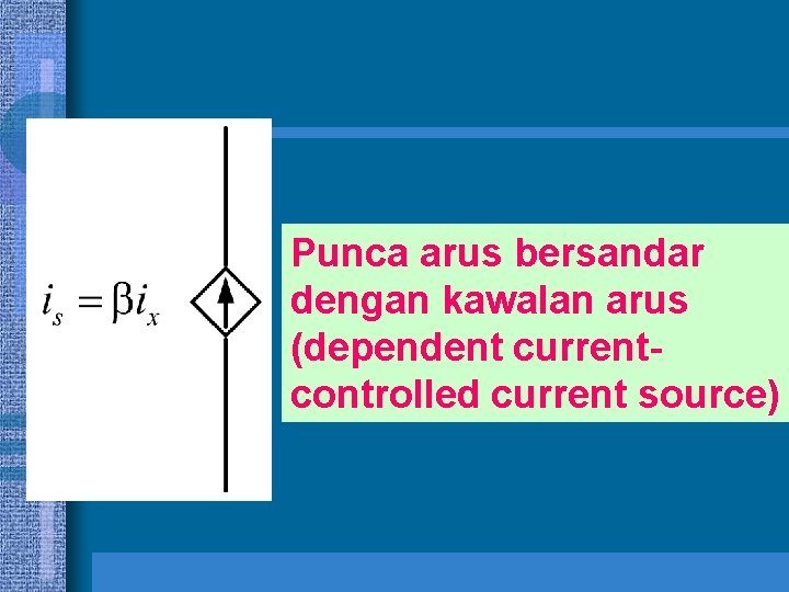 Punca arus bersandar dengan kawalan arus (dependent currentcontrolled current source) 