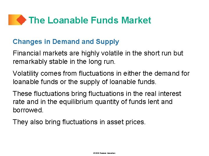 The Loanable Funds Market Changes in Demand Supply Financial markets are highly volatile in